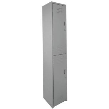 locker metálico de 2 puertas en color gris